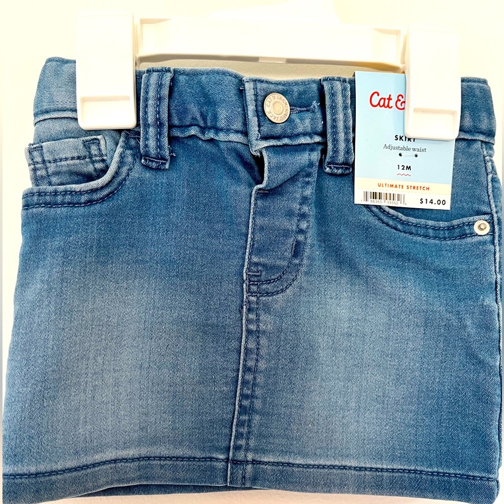 Cat & Jack Denim Skirt Ultimate Stretch Super Soft & Comfy Asst Sizes Nwt 12m